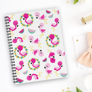 Tropisches Muster, Flamingos, Wassermelonen, Blume Planer