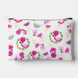 Tropisches Muster, Flamingos, Wassermelonen, Blume Zubehörtasche