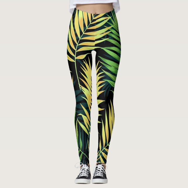 Tropisches Muster Leggings (Vorderseite)