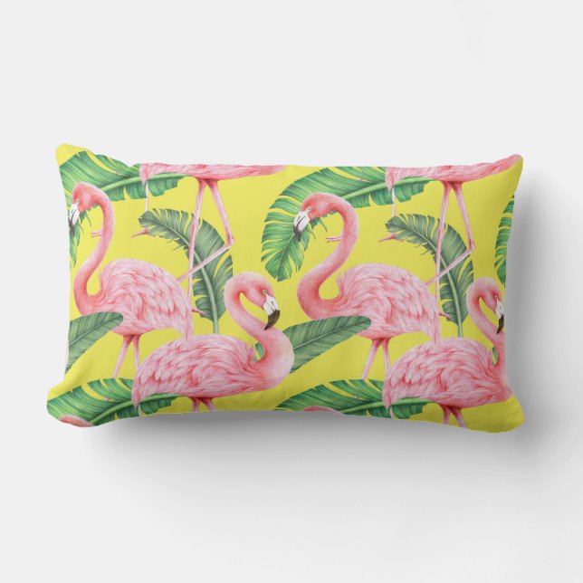 Tropisches Muster Lumbar Pillow Lendenkissen (Vorderseite)
