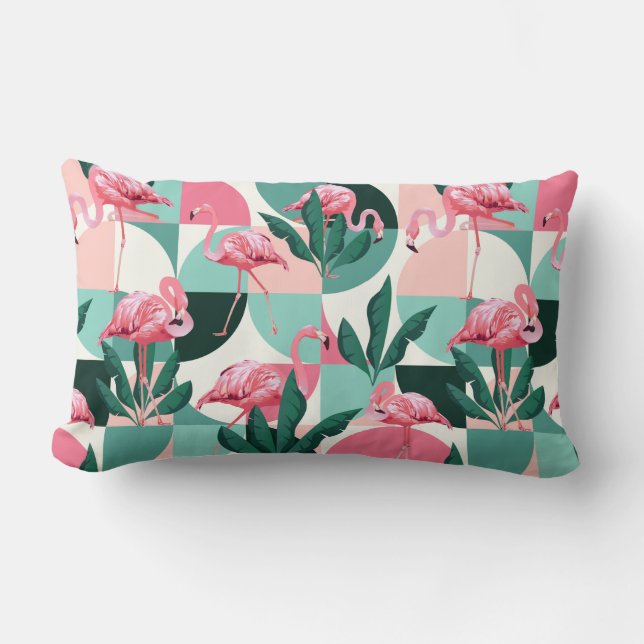 Tropisches Muster Lumbar Pillow Lendenkissen (Vorderseite)