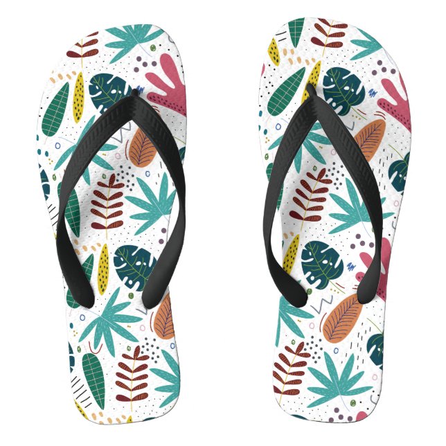 Tropisches Muster mit bunten Blätter Flip Flops (Fußbett)
