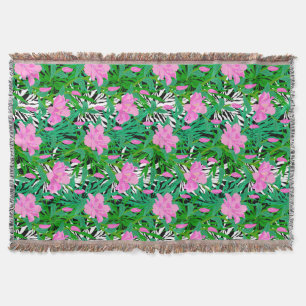 Tropisches Muster mit Dschungel-Blumen Decke