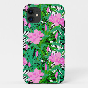 Tropisches Muster mit Dschungelbäumen-Blume iPhone 11 Hülle