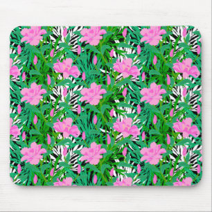 Tropisches Muster mit Dschungelbäumen-Blume Mousepad