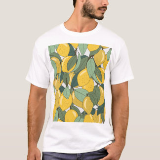 Tropisches Muster mit gelben Zitronen. T-Shirt
