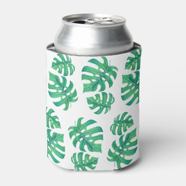 Tropisches Muster mit Monstera-Blätter Dosenkühler (Kanne Vorderseite)