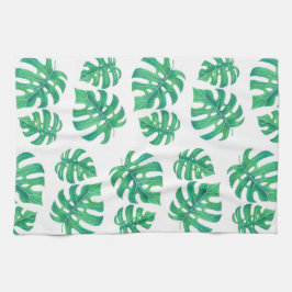 Tropisches Muster mit Monstera-Blätter Geschirrtuch