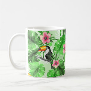 Tropisches Muster mit Toucan Kaffeetasse
