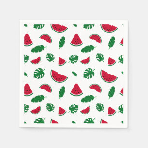 tropisches Muster, Wassermelonmuster, tropischer O Serviette