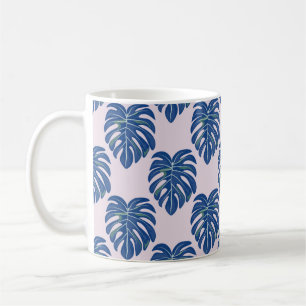 Tropisches nahtloses Muster mit Blätter. Schön Kaffeetasse