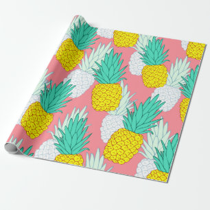 Tropisches nahtloses Muster mit exotischen Ananas. Geschenkpapier