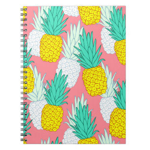 Tropisches nahtloses Muster mit exotischen Ananas. Notizblock