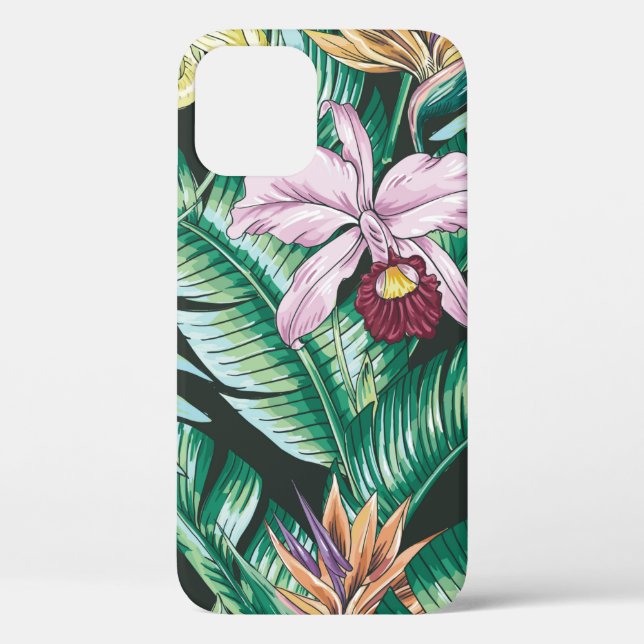Tropisches nahtloses Muster mit exotischen Blumen Case-Mate iPhone Hülle (Rückseite)