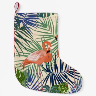Tropisches nahtloses Muster mit Flamingo. Botany d Kleiner Weihnachtsstrumpf