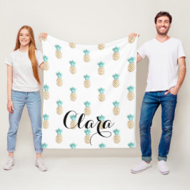 tropisches neues Sommer-Imitatgoldananasmuster Fleecedecke