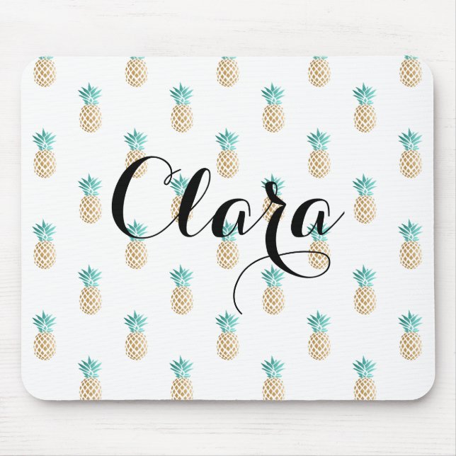 tropisches neues Sommer-Imitatgoldananasmuster Mousepad (Vorne)
