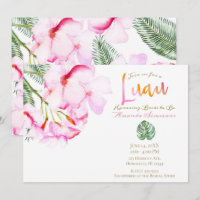 Tropisches Oasis Rosa grünes hawaiianisches Brautp