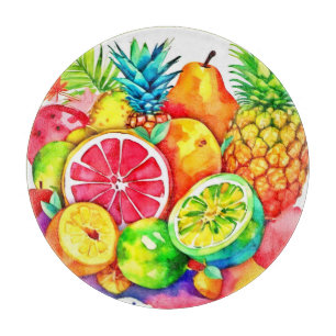 Tropisches Obst Cartoon Kunst Schneidebrett