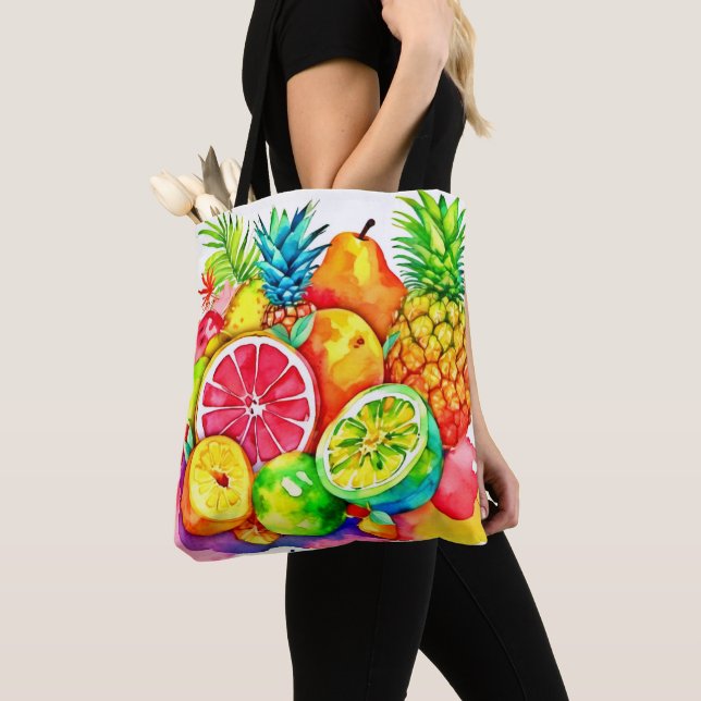 Tropisches Obst Cartoon Kunst Tasche (Von Nahem)