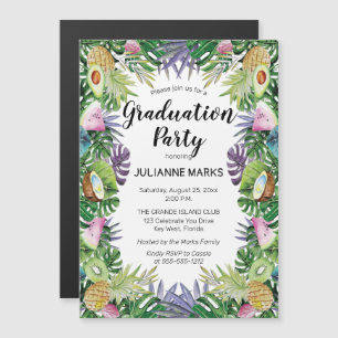 Tropisches Obst Greenery Summer Graduation Party Magneteinladung