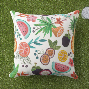 Tropisches Obst mehrfarbiges Garten-Allover-Print Kissen