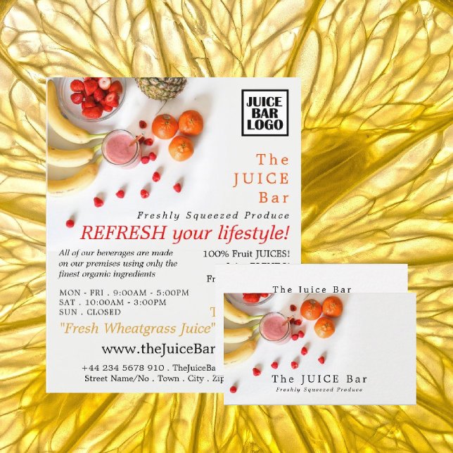 Tropisches Obst, Saft, Bar Visitenkarte (Von Creator hochgeladen)