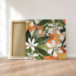 Tropisches Orange & Blume Wasserfarbmuster Leinwanddruck<br><div class="desc">Tropisches Orange & Blume Wasserfarbmuster</div>