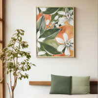 Tropisches Orange & Blume Wasserfarbmuster