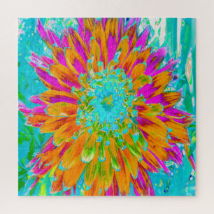 Tropisches Orange und heiß rosa Dekorative Dahlia