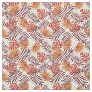 Tropisches Orangenbraun Sommerpalmenmuster Stoff