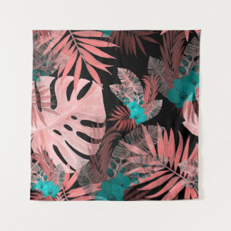 Tropisches Orchid Wasserfarbe Nahtloses Muster Wandteppich