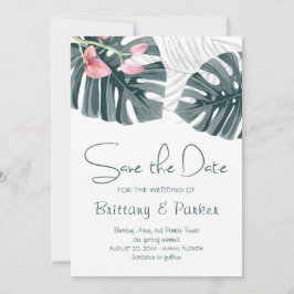 Tropisches Orchid Wedding Foto Save The Date
