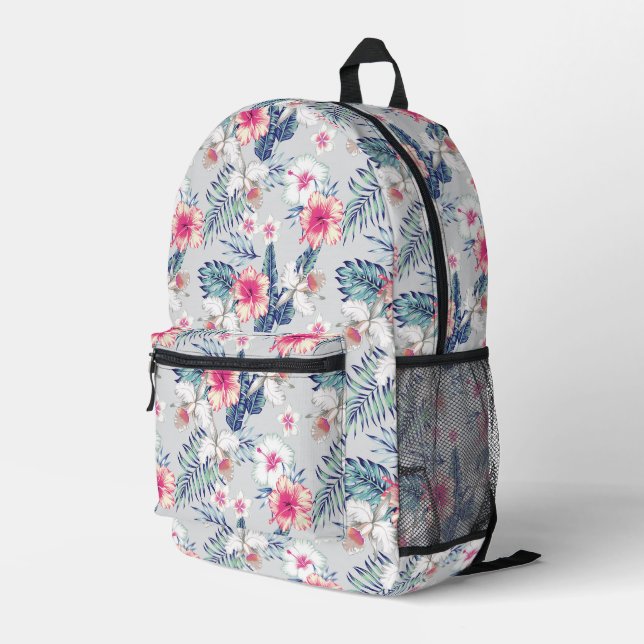 Tropisches Orchideenmuster Bedruckter Rucksack (Rückseitige Ecke Rechts)