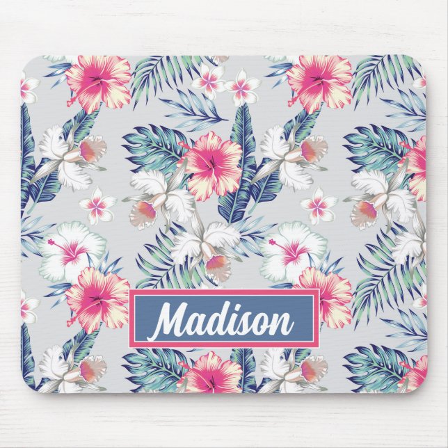 Tropisches Orchideenmuster Mousepad (Vorne)
