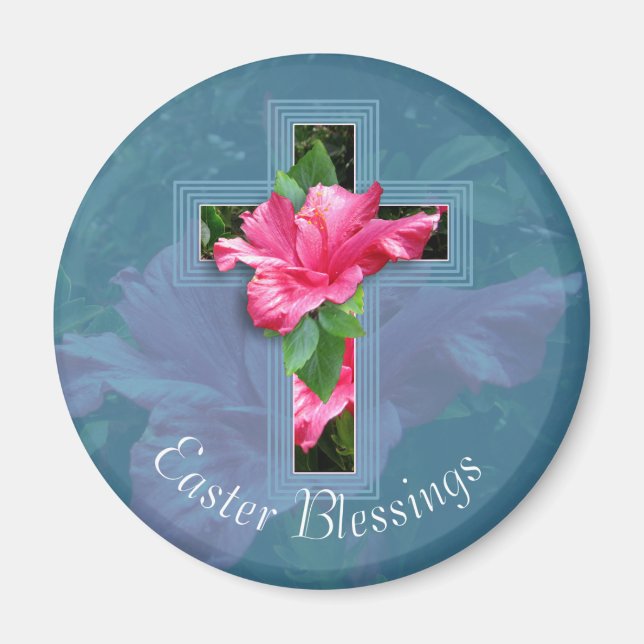 Tropisches Osterkreuz und Segen-Magnet Magnet (Vorne)