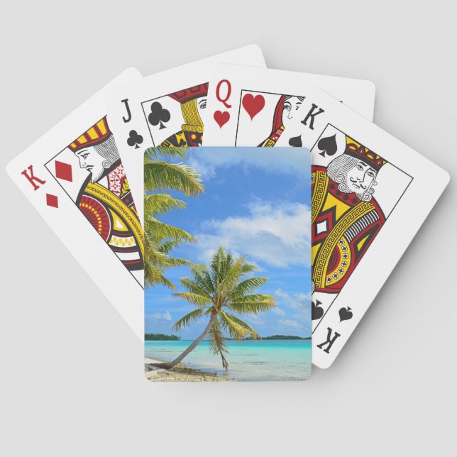 Tropisches Palm Beach im Pazifik Spielkarten (Rückseite)