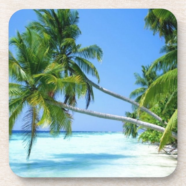Tropisches Palm Beach! Untersetzer (Vorderseite)