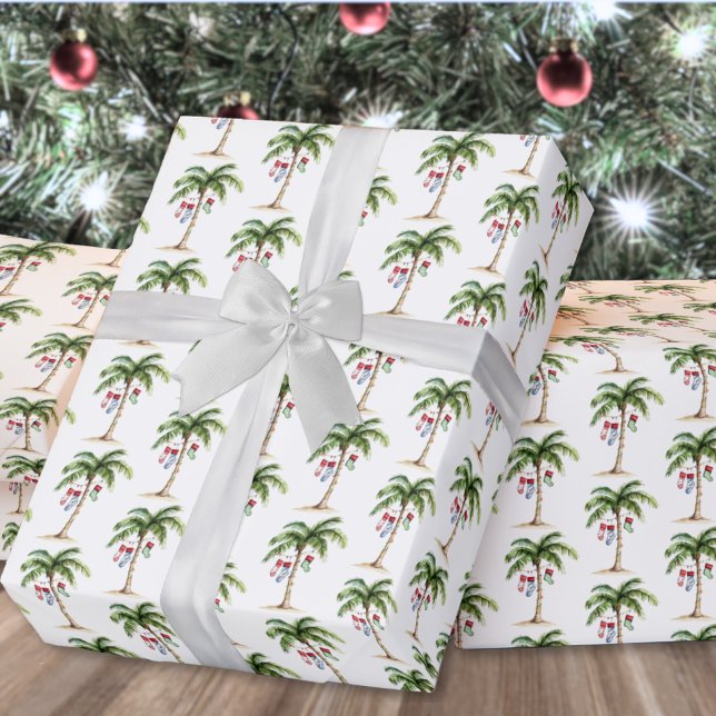 Tropisches Palm Beach Weihnachten Geschenkpapier (Tropical Palm Beach Christmas Wrapping Paper )