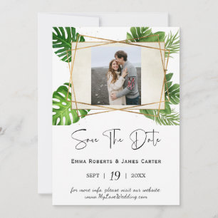 Tropisches Palm-Foto Save the Date