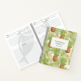 Tropisches Palm-und Ananas-Muster Notizbuch