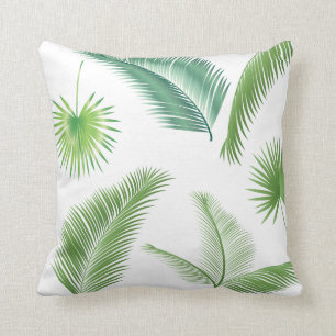 Tropisches Palmbaum-Blattmuster Wasserfarbe Trend Kissen
