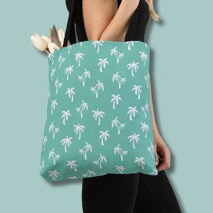 Tropisches Palmbaum-Muster meergrün Tasche