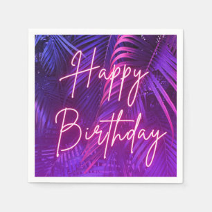 Tropisches Palmblatt Alles Gute zum Geburtstag Pap Serviette