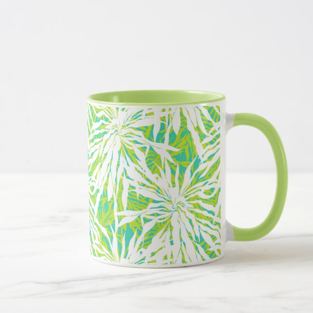 Tropisches Palmblätter-Muster Tasse (Rechts)