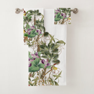 Tropisches Palme-Orchideen-Blumen-Bad-Tuch-Set Badhandtuch Set