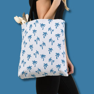 Tropisches Palmenbaum-Muster blau Tasche