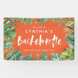 Tropisches Palmenblatt & Drehbachelorette Banner