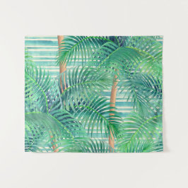 Tropisches Palmwedelmuster Kunst Wandteppich