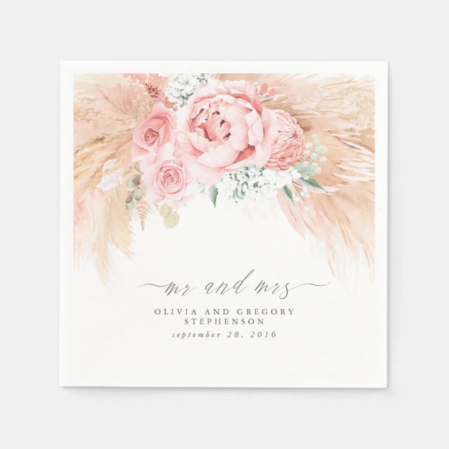 Tropisches Pampas Grass Wedding Napkins Serviette (Vorderseite)